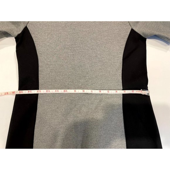 J. Crew Women Colorblock Ponte Dress A9687 Back Zip Crew Neck Gray Black Size 2 - Picture 5 of 8